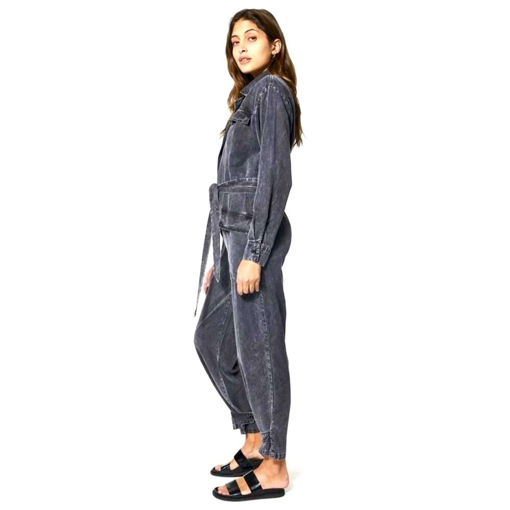YFB Painters Jumpsuit Black mineral wash Gold buttons Size Small